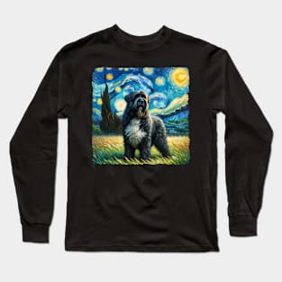 Pop Bouvier des Flandres Dog Portrait - Pet Portrait Long Sleeve T-Shirt